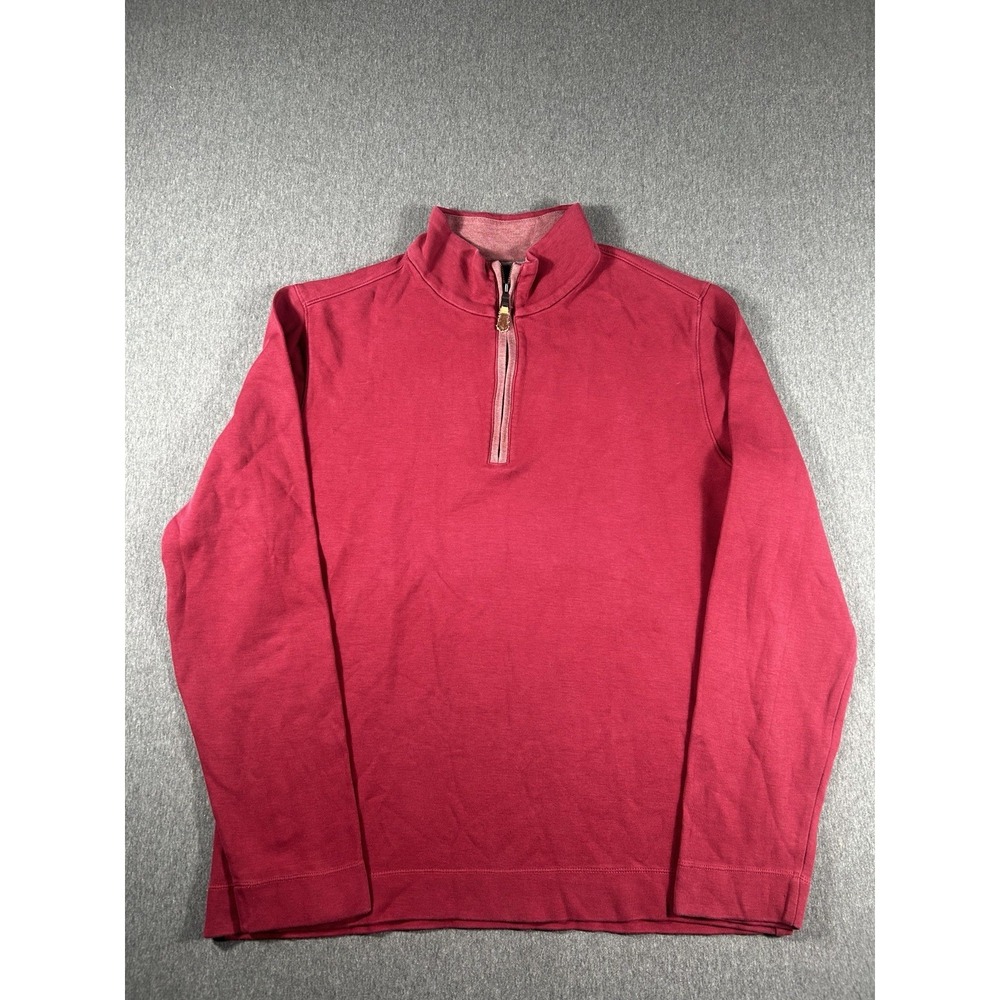 Banana Republic Men's Size Large Red Quarter Zip Pullover Sweatshirt L